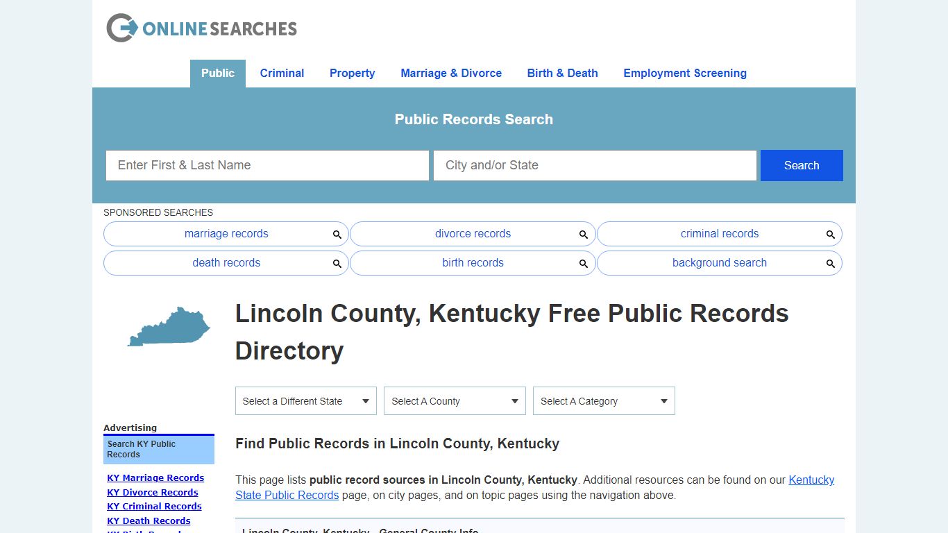 Lincoln County, Kentucky Public Records Directory