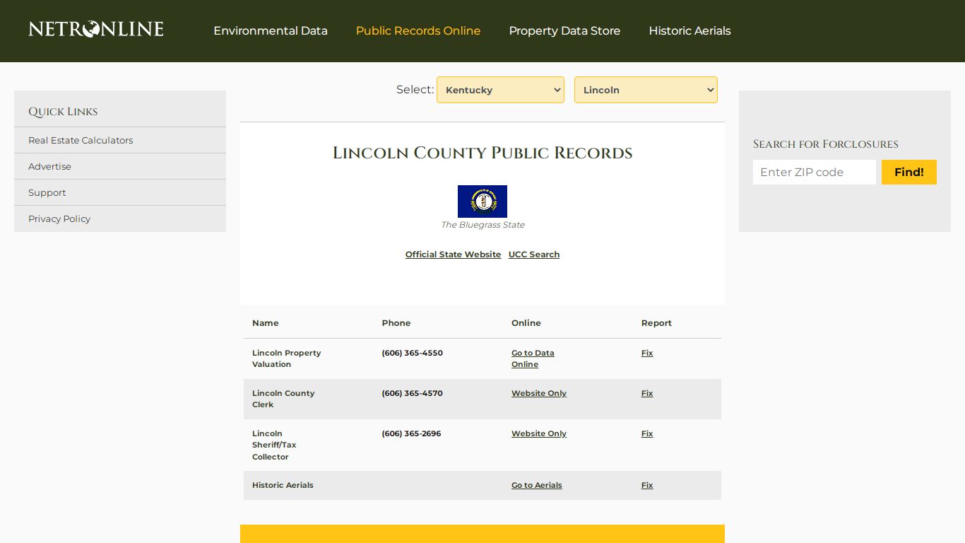 Lincoln County Public Records - NETROnline.com